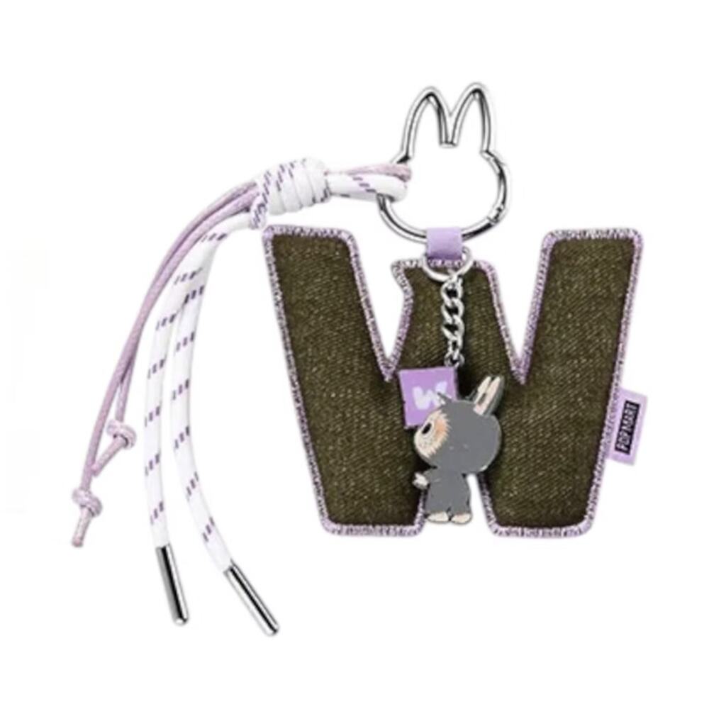 Pop Mart MONSTERS LABUBU Pin for Love Keychain Pendant, LETTER W Bag Charm, NEW